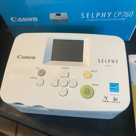 CANON Selphy CP760 Compact Photo Printer 4 x 6 - Open Box addl ink & paper (130) - Picture 1 of 5